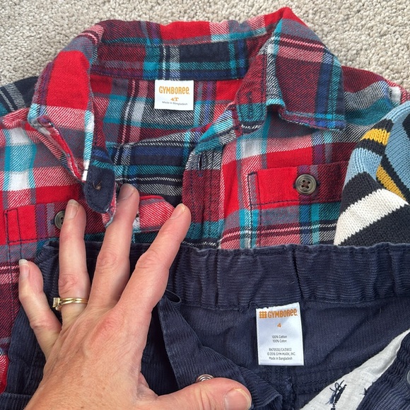 EUC Gymboree 4T lot. Flannel, sweater, corduroy 
pants. - Picture 4 of 5